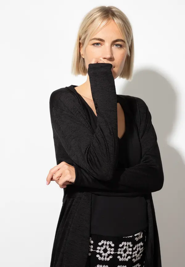 More & More lange Jerseyjacke, schwarz, Sommer-Kollektion Begrenzte Freigabe
