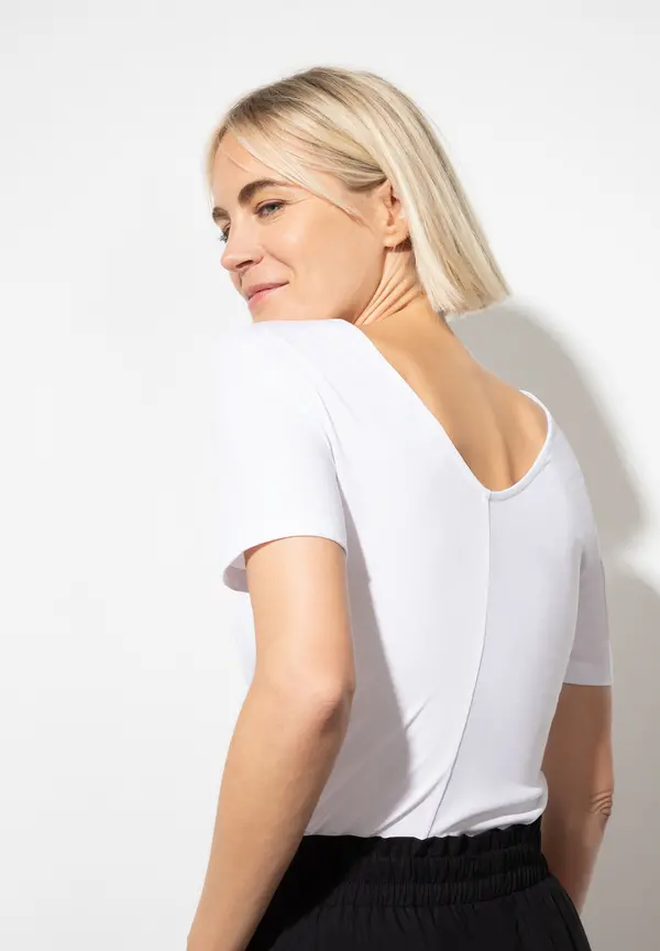 More & More T-Shirt mit Raffung, weiß, Sommer-Kollektion Discount Store für neue Produkte