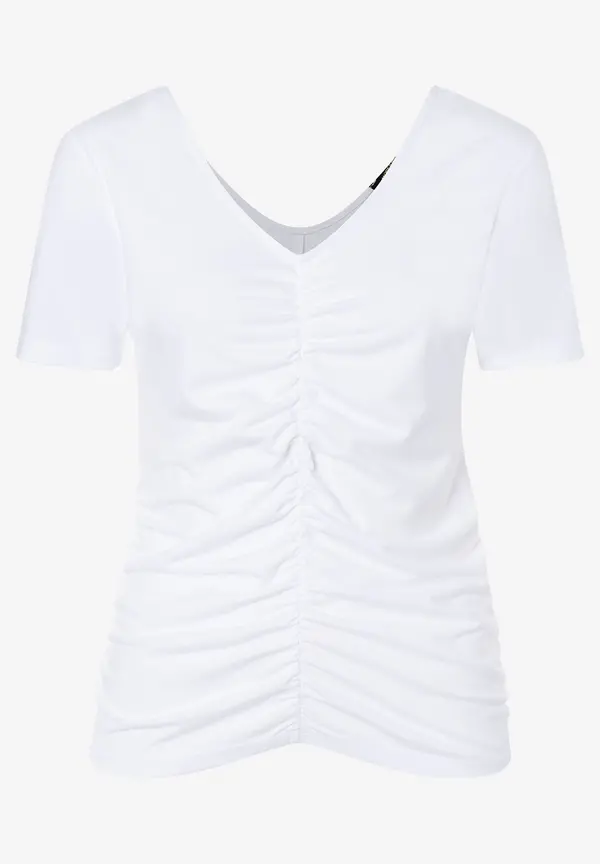 More & More T-Shirt mit Raffung, weiß, Sommer-Kollektion Discount Store für neue Produkte