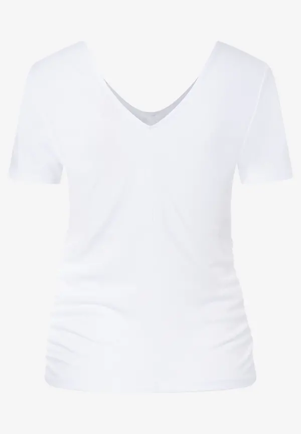More & More T-Shirt mit Raffung, weiß, Sommer-Kollektion Discount Store für neue Produkte