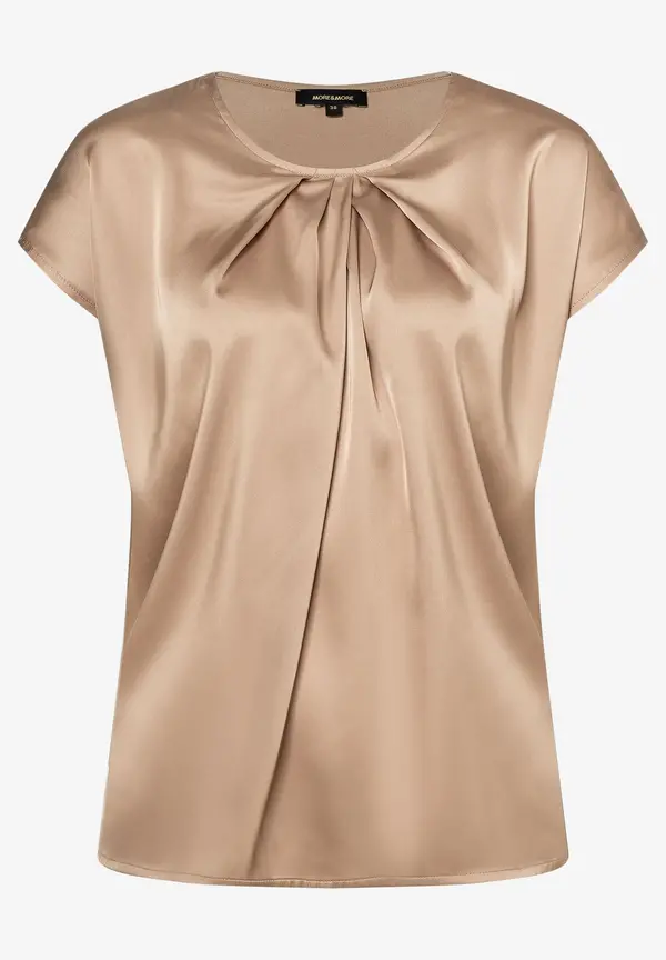 More & More Shirt mit Satinfront, soft toffee, Sommer-Kollektion Verkauf