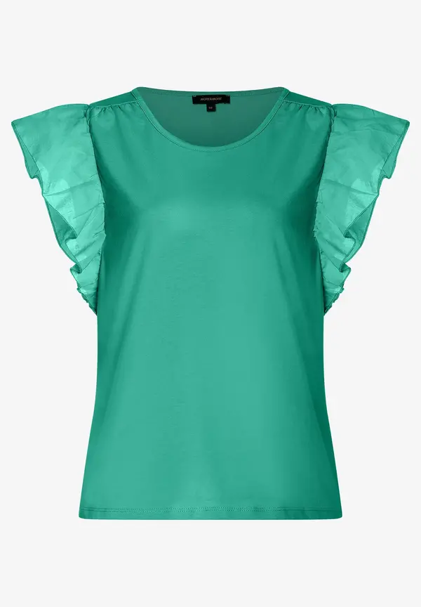More & More Shirt mit Volantärmeln, summergarden green, Sommer-Kollektion im Angebot
