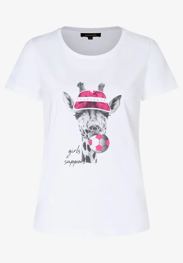 More & More T-Shirt mit Giraffe, weiß, Sommer-Kollektion Schlussverkauf