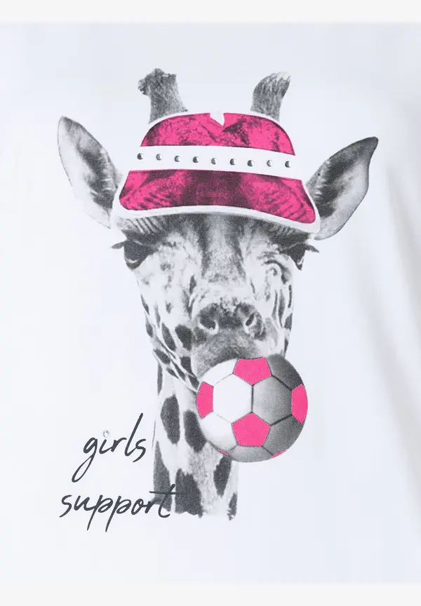 More & More T-Shirt mit Giraffe, weiß, Sommer-Kollektion Schlussverkauf