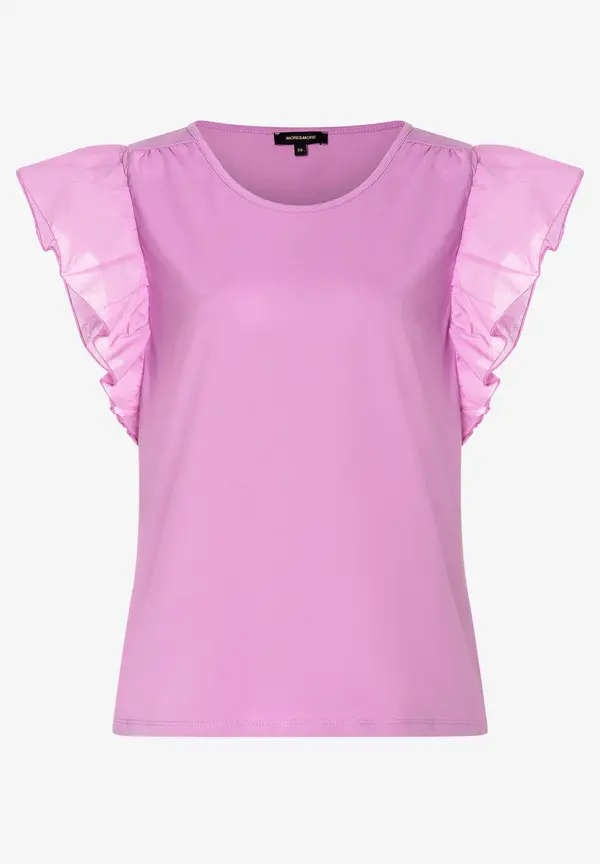 More & More Shirt mit Volantärmeln, summer lavender, Sommer-Kollektion Fabrikverkauf