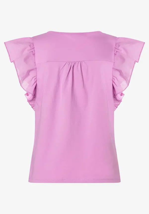 More & More Shirt mit Volantärmeln, summer lavender, Sommer-Kollektion Fabrikverkauf