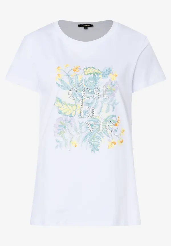More & More T-Shirt mit Frontprint, weiß, Sommer-Kollektion Kostenloser Versand