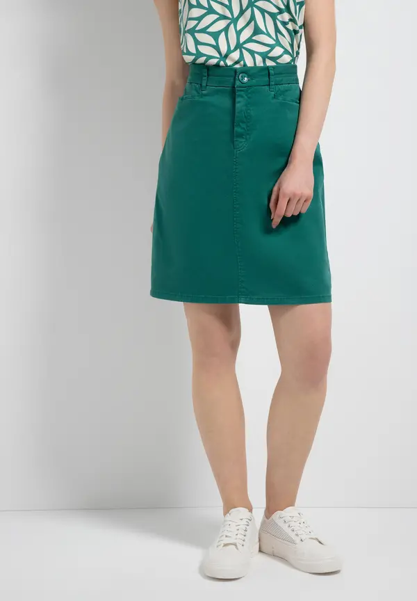 More & More Baumwoll/Stretch Rock, summergarden green, Sommer-Kollektion Begrenztes Angebot