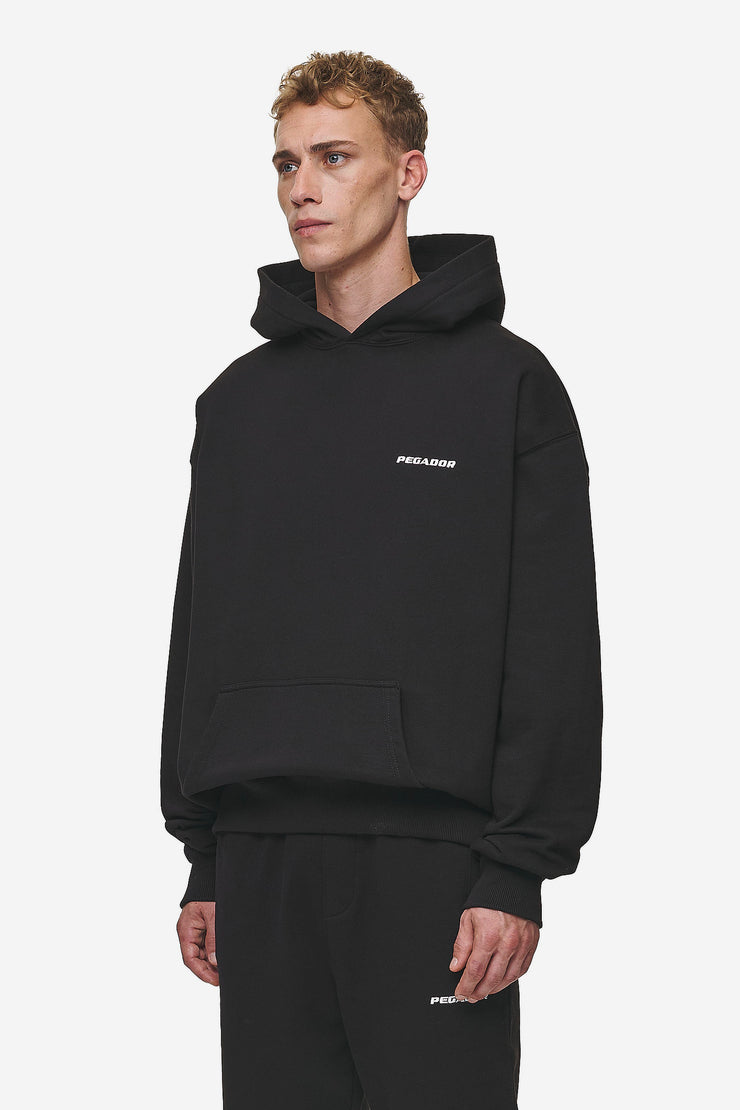 ﻿Pegador Logo Oversized Hoodie Washed Black Exklusive Angebote