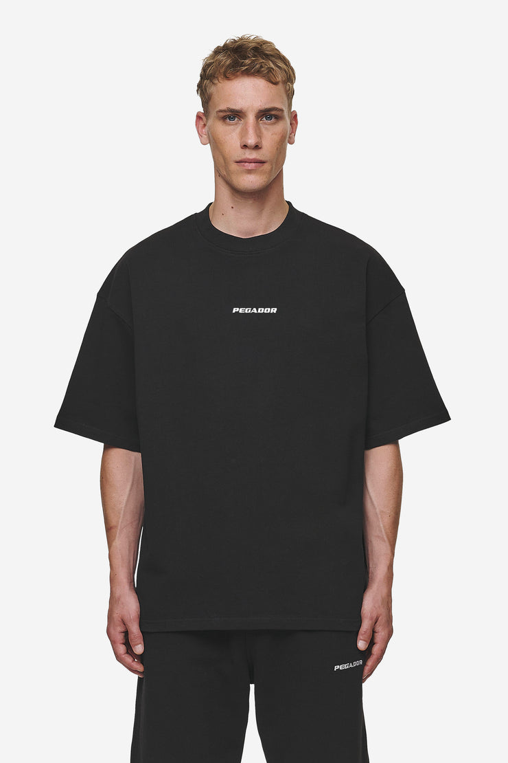 Pegador Logo Boxy Tee Washed Black Saisonale Angebote