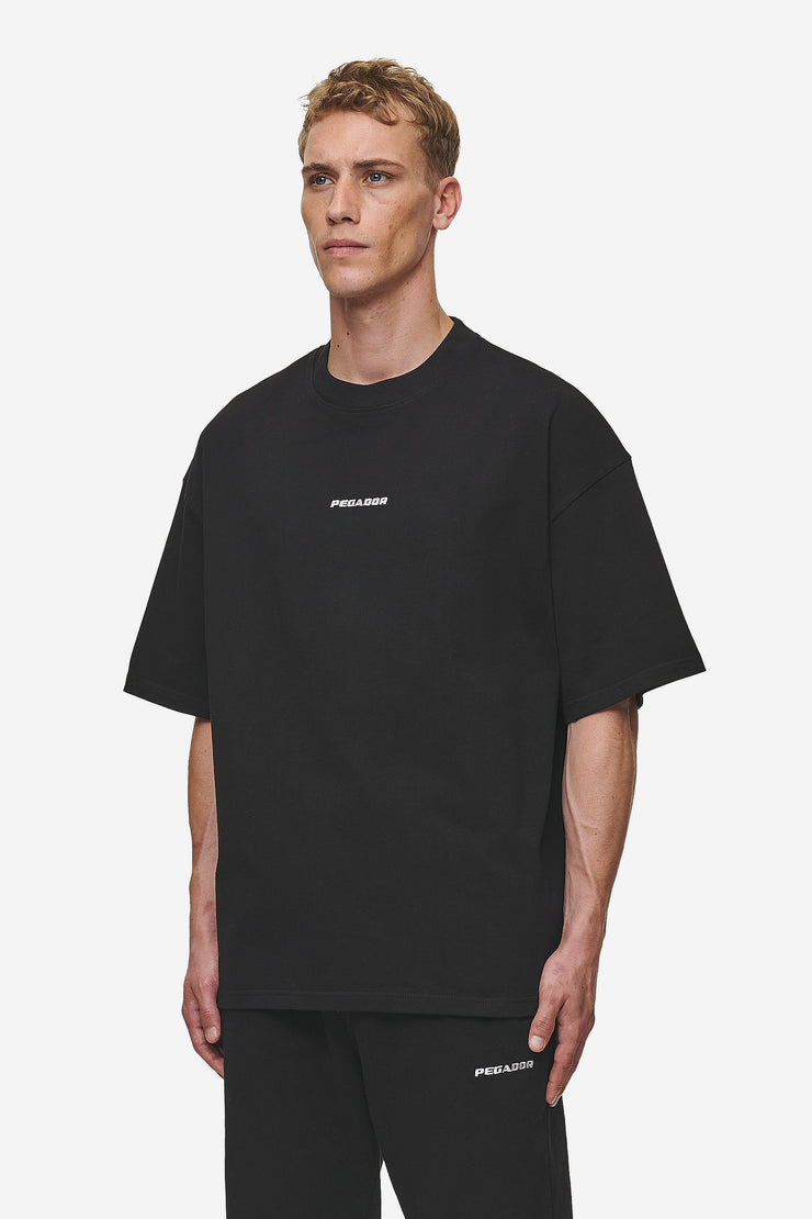 Pegador Logo Boxy Tee Washed Black Saisonale Angebote