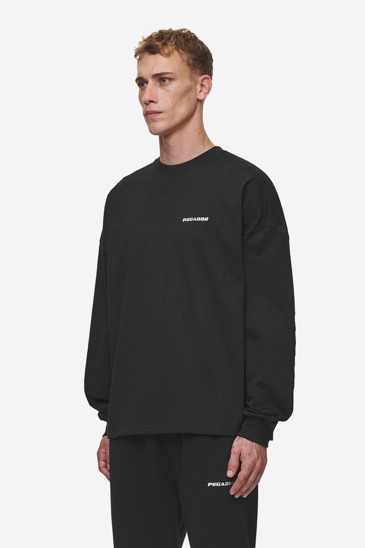 Pegador Rusk Logo Oversized Longsleeve Washed Black Räumungsverkauf