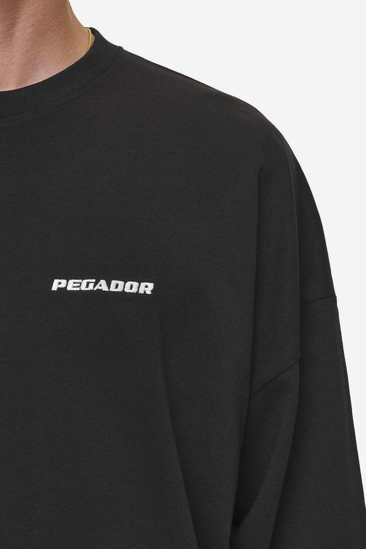 Pegador Rusk Logo Oversized Longsleeve Washed Black Räumungsverkauf