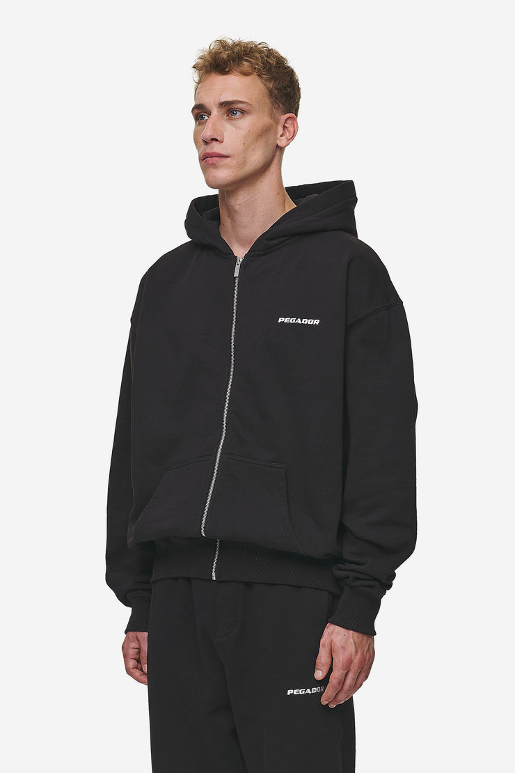 Pegador Logo Oversized Sweat Jacket Washed Black Kauf eins, bekomm eins gratis