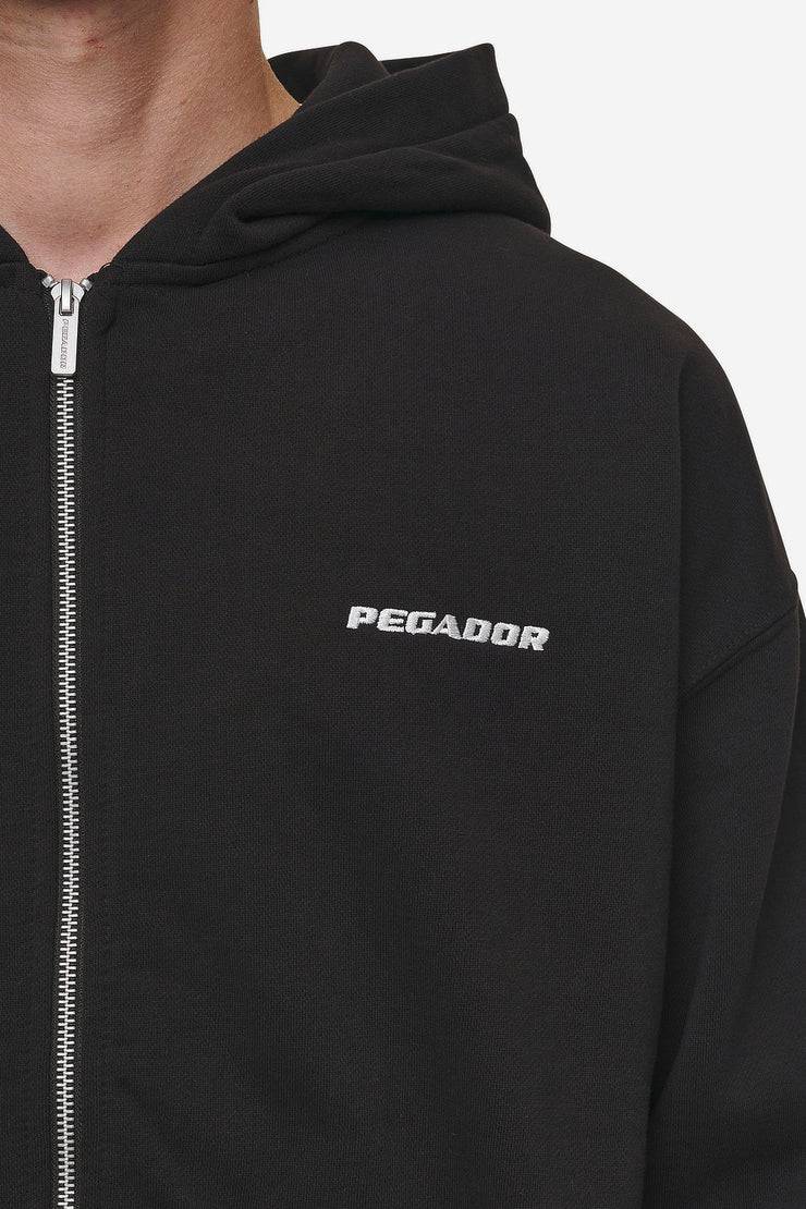 Pegador Logo Oversized Sweat Jacket Washed Black Kauf eins, bekomm eins gratis