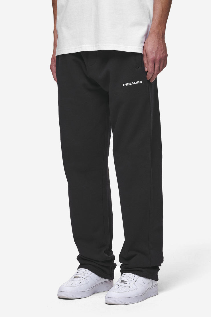 Pegador Logo Wide Sweat Pants Washed Black Riesige Ersparnisse