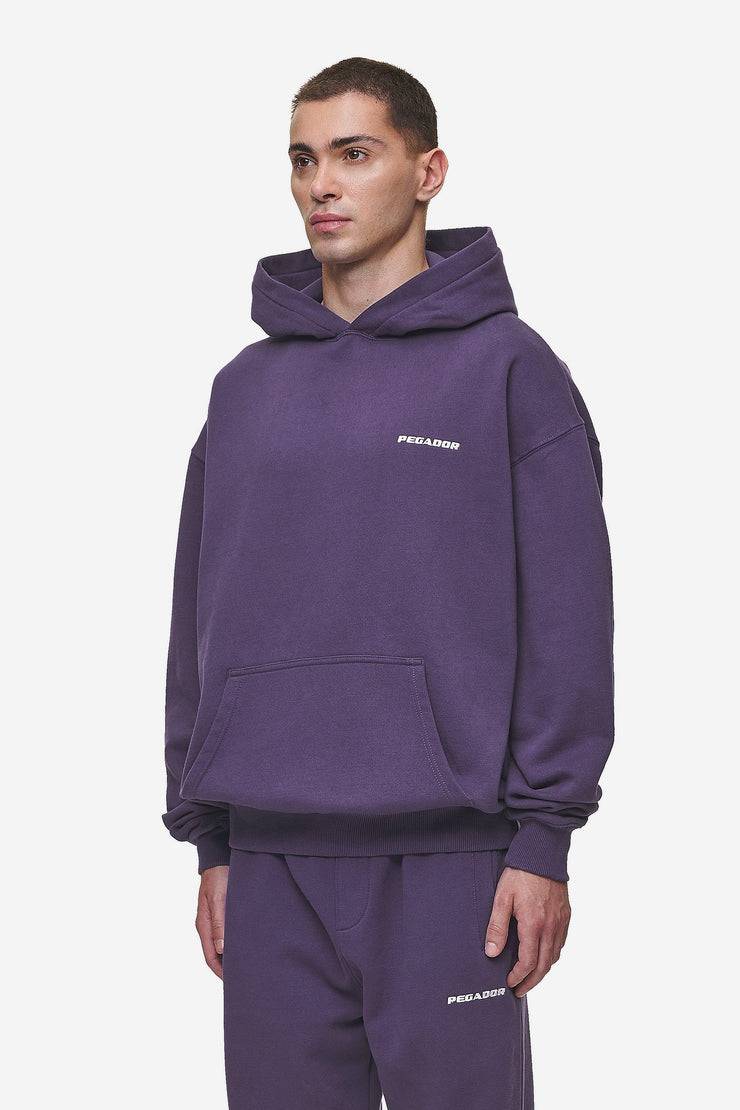 Pegador Logo Oversized Hoodie Washed Deep Purple VIP-Rabatte