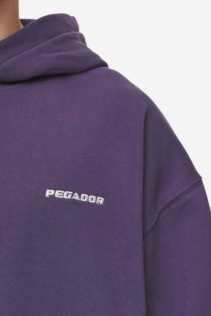 Pegador Logo Oversized Hoodie Washed Deep Purple VIP-Rabatte