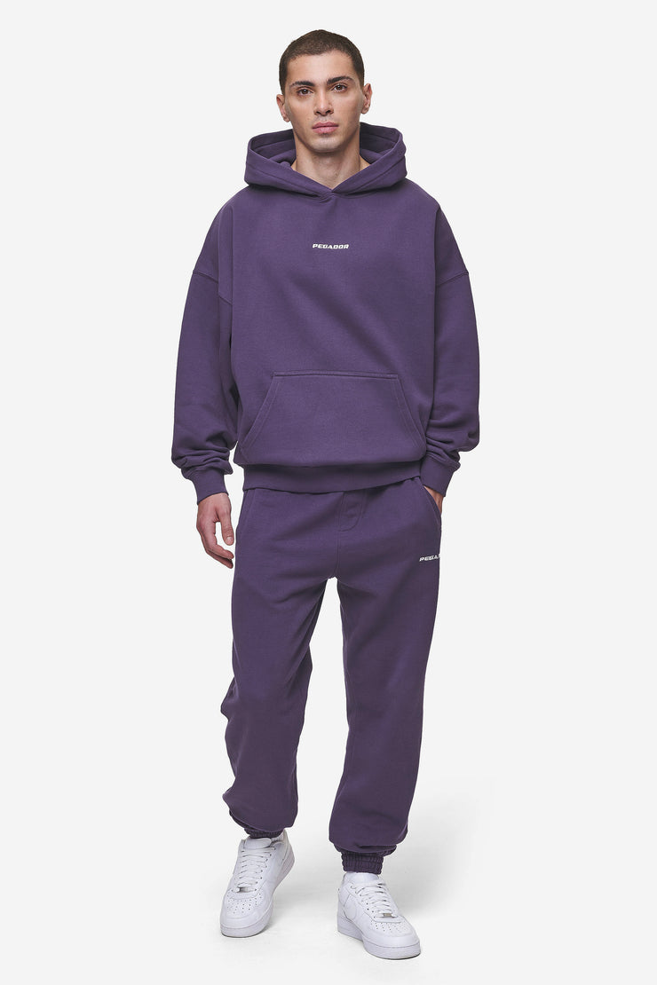 Pegador Logo Boxy Hoodie Washed Deep Purple Tiefpreis