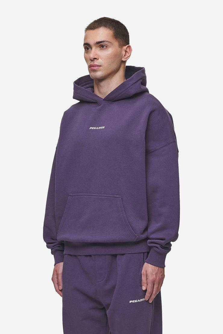 Pegador Logo Boxy Hoodie Washed Deep Purple Tiefpreis