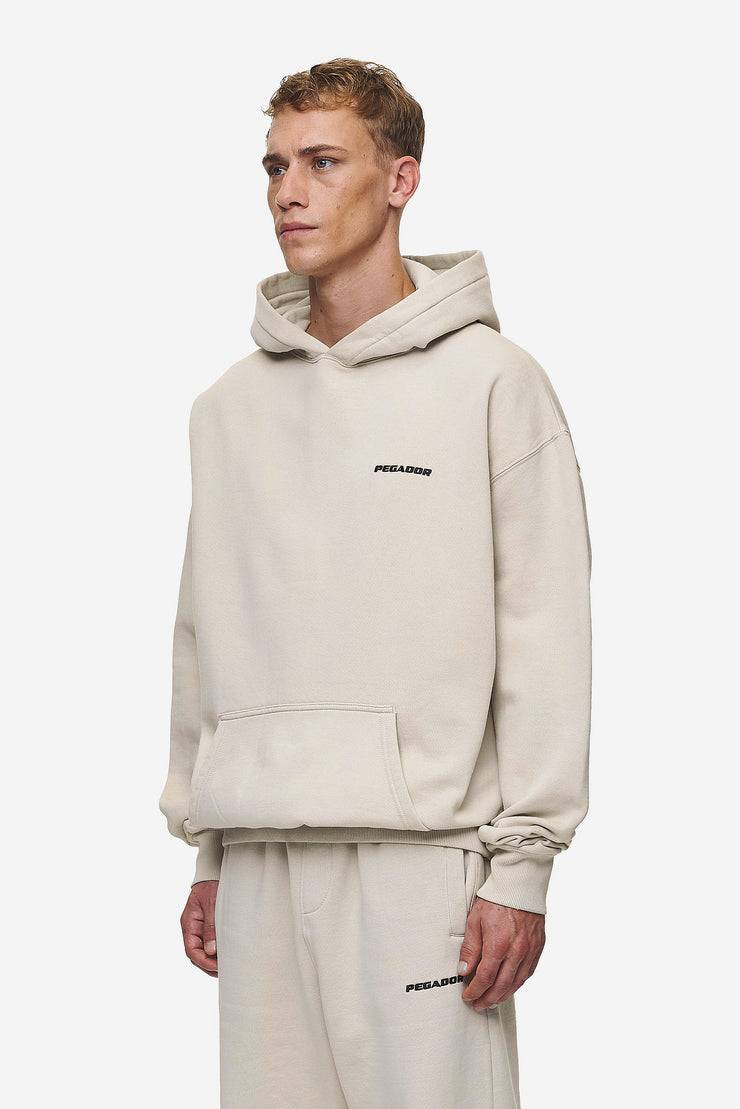 Pegador Logo Oversized Hoodie Washed Light Beige Kostenlose Rückgabe