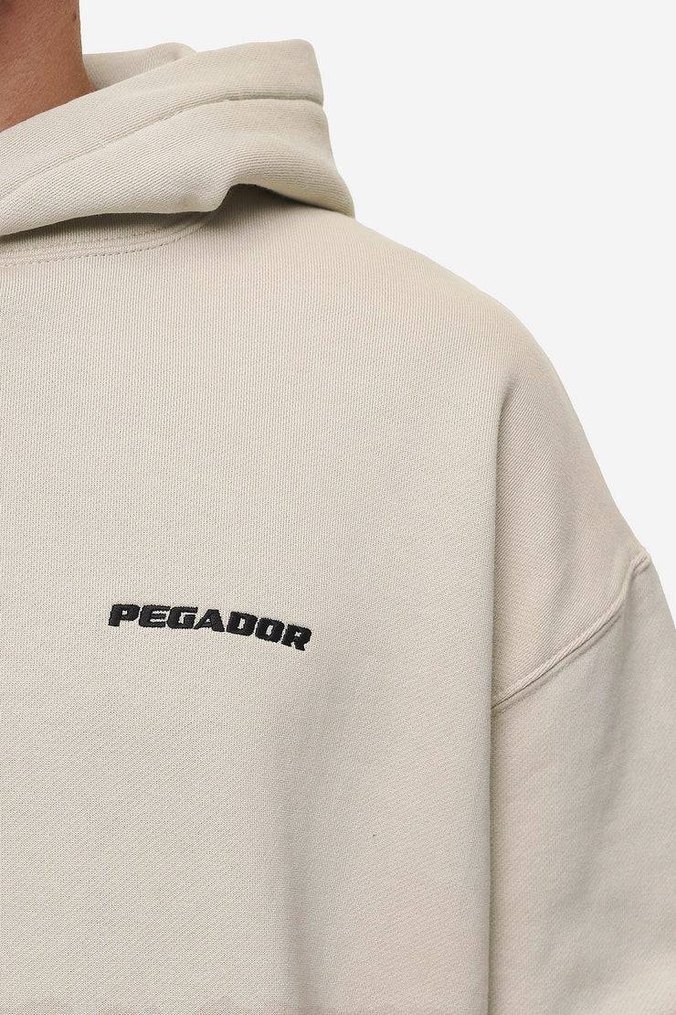 Pegador Logo Oversized Hoodie Washed Light Beige Kostenlose Rückgabe