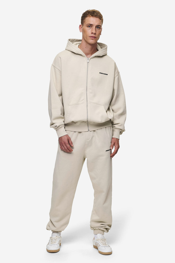 Pegador Logo Oversized Sweat Jacket Washed Light Beige Begrenzte Freigabe