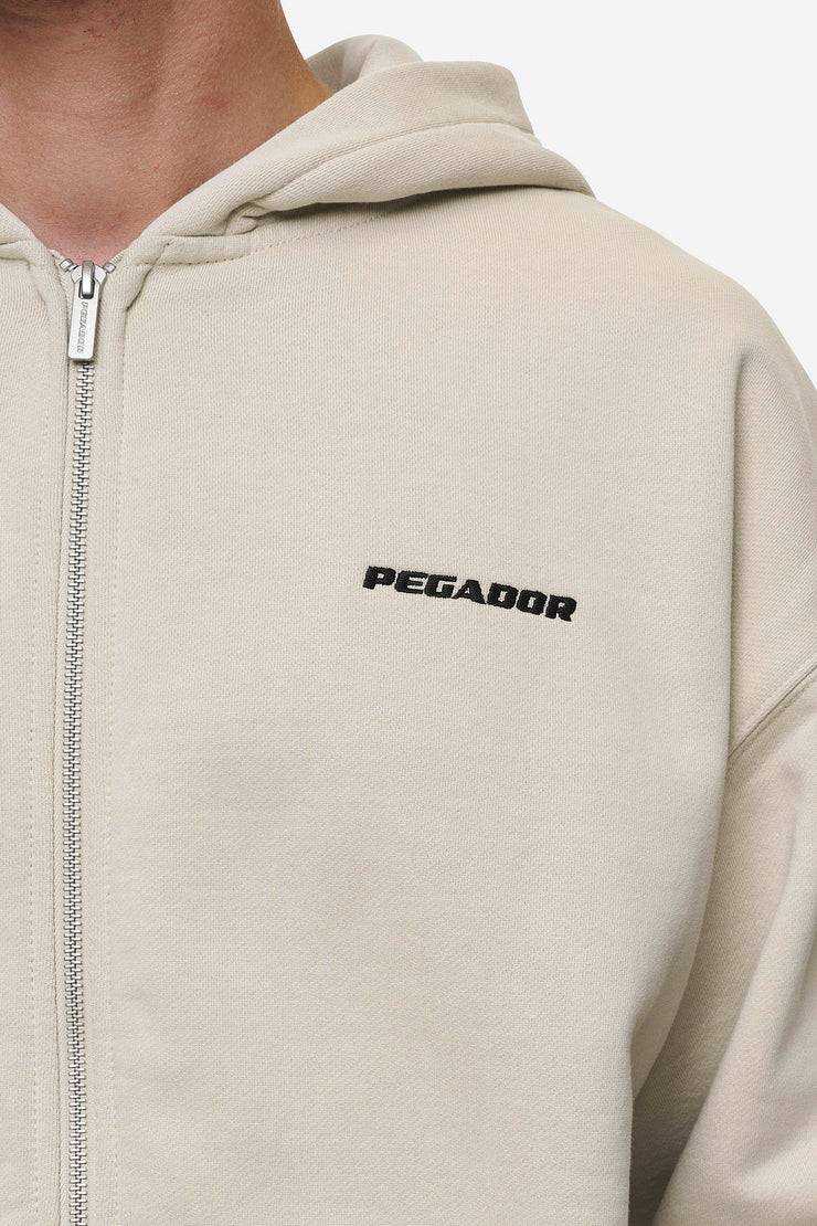 Pegador Logo Oversized Sweat Jacket Washed Light Beige Begrenzte Freigabe