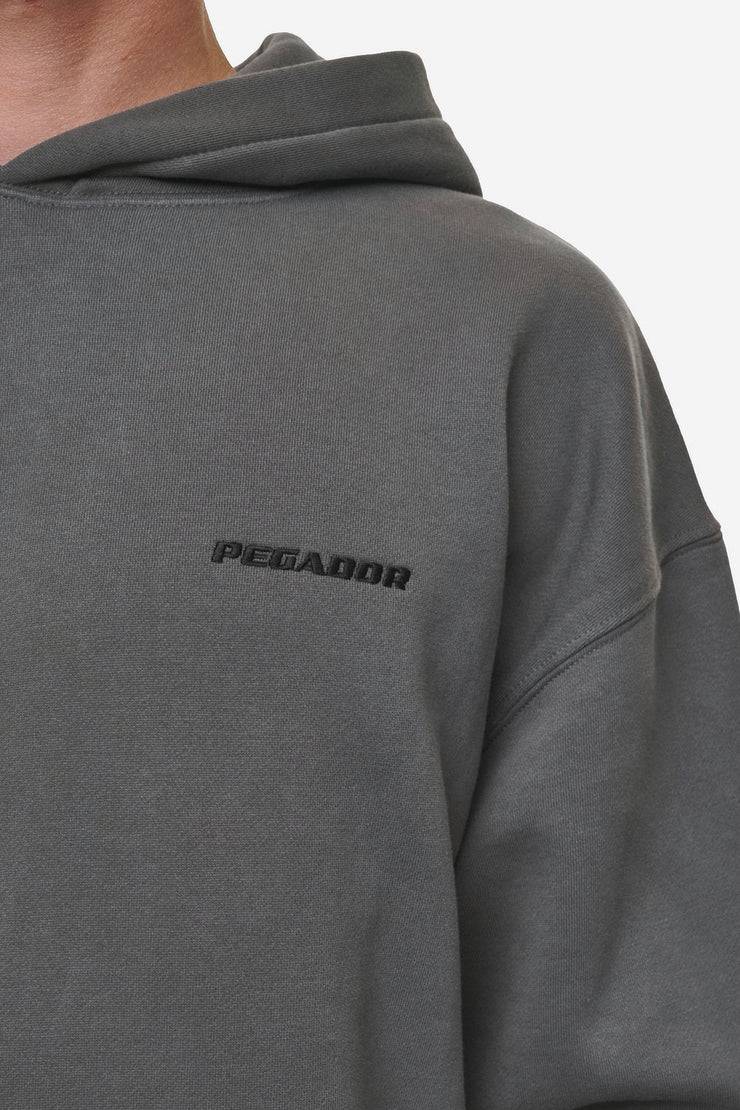 Pegador Logo Oversized Hoodie Washed Anthracite Zeitbegrenzte Promotion