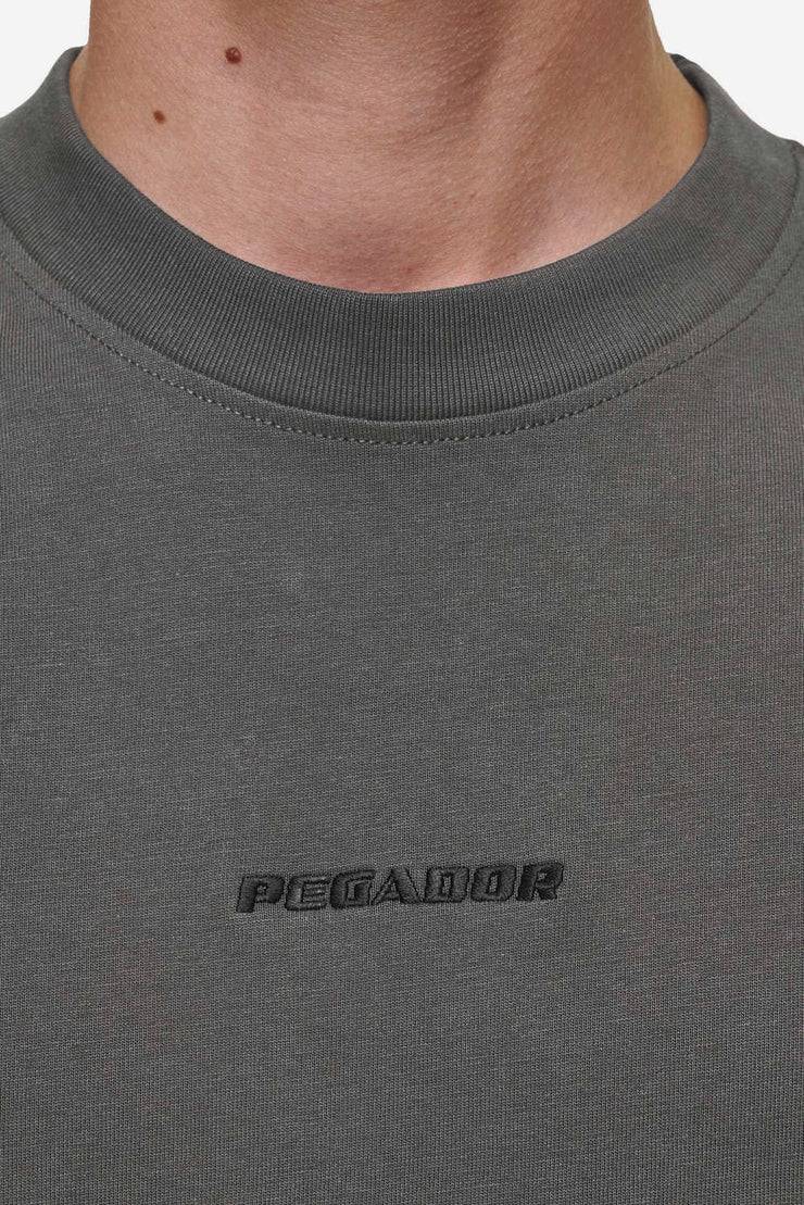 Pegador Logo Boxy Tee Washed Anthracite Sonderangebot der Fabrik