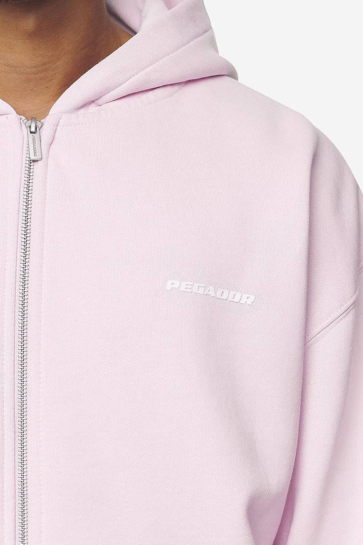 Pegador Logo Oversized Sweat Jacket Washed Bubblegum White Gum Riesige Rabatte