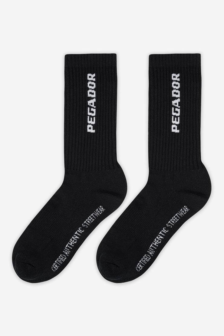 Pegador Certified Cross Logo Socks Black White Im Verkauf