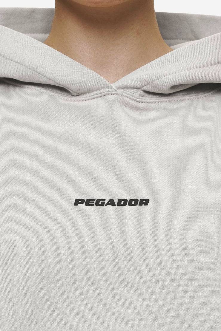 Pegador Clarita Logo Oversized Hoodie Washed Moon Grey Black Gum Schlussverkauf