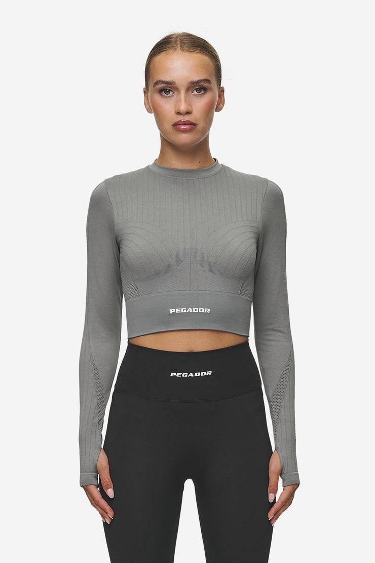 Pegador Telly Rib Longsleeve Washed Deep Grey Fabrik Onlineshop