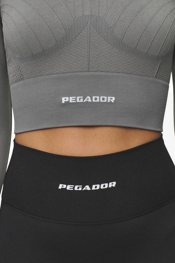 Pegador Telly Rib Longsleeve Washed Deep Grey Fabrik Onlineshop