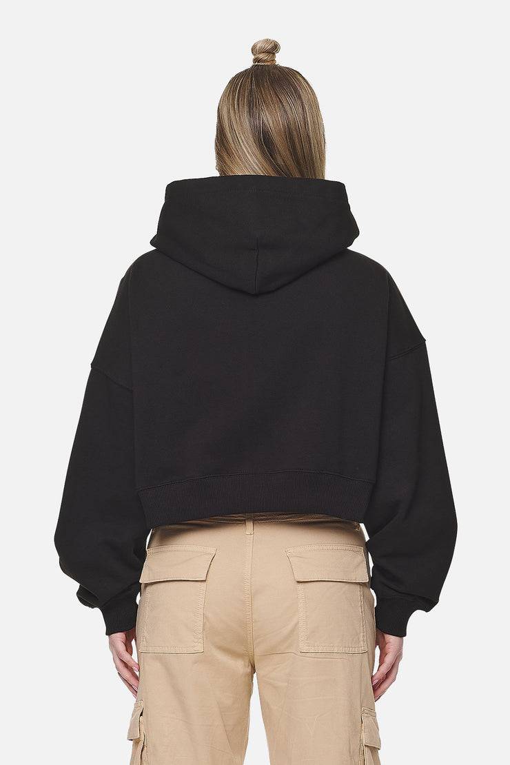 Pegador Marla Cropped Zip Hoodie Black White Gum Flash Sale