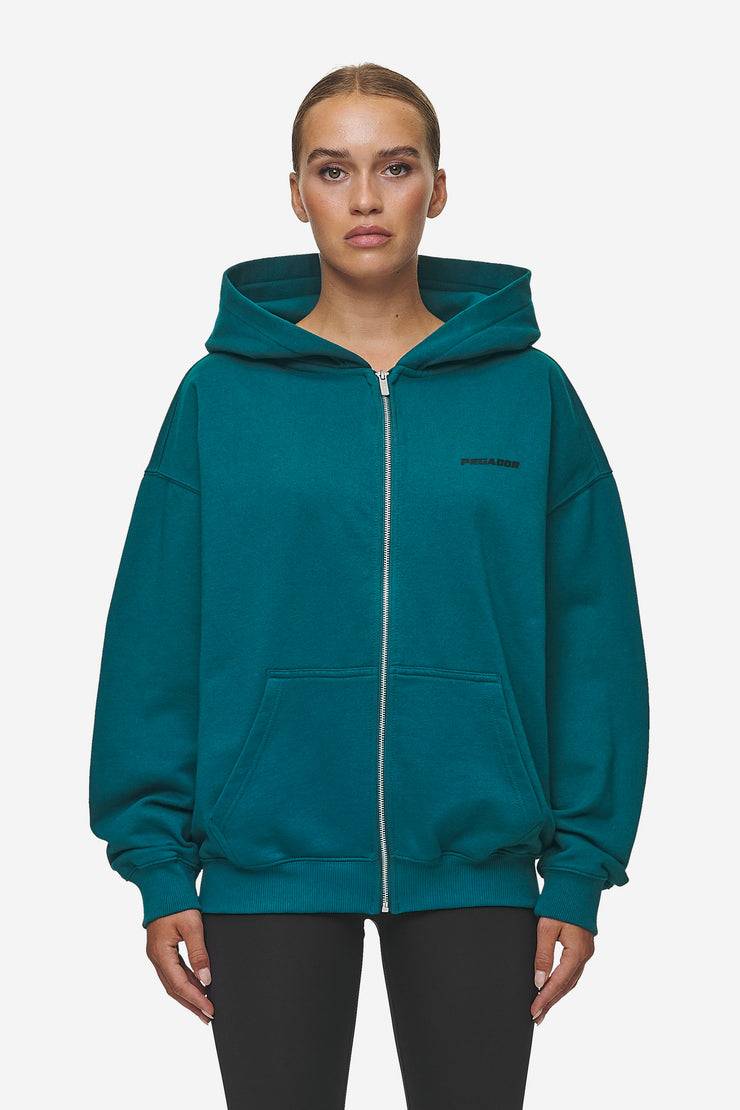 Pegador Clarita Oversized Sweat Jacket Washed Urban Turquoise Black Gum Lagerräumung