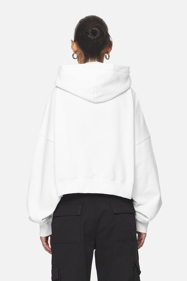 Pegador Marla Cropped Zip Hoodie White Black Gum Top Angebot