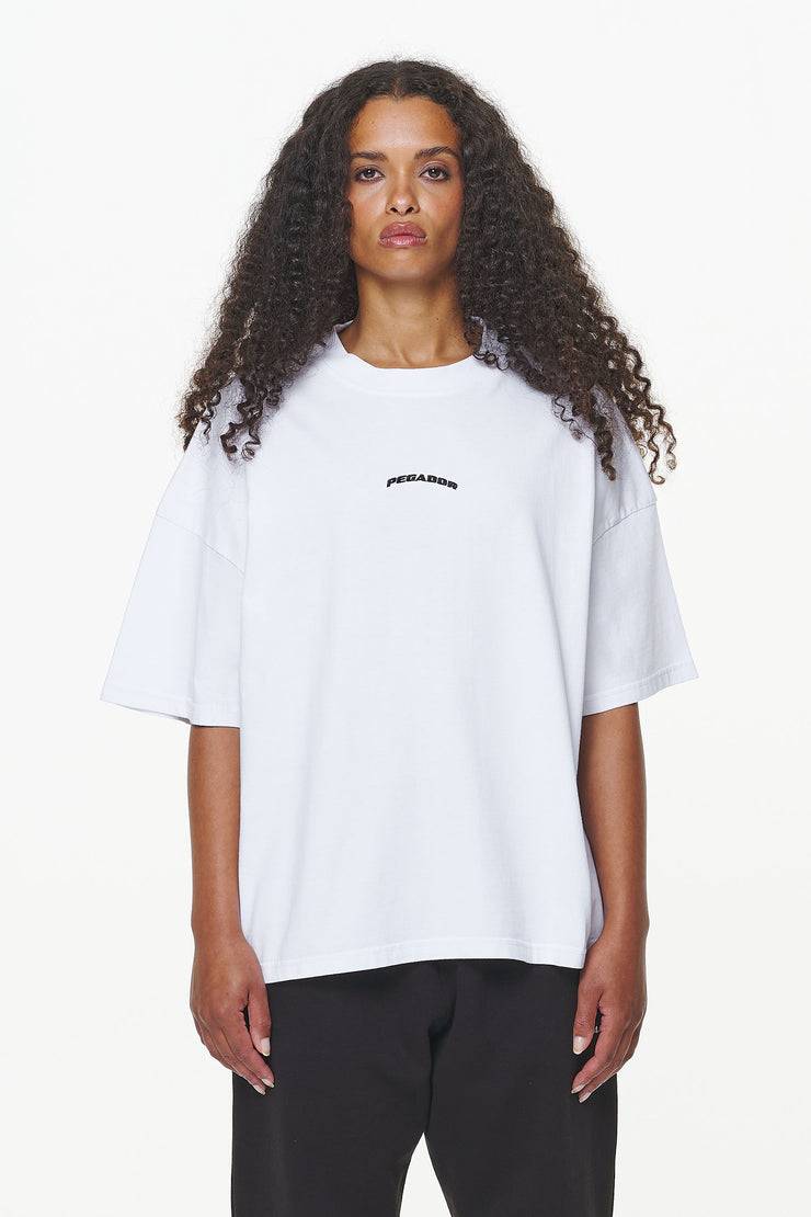 Pegador Thames Heavy Oversized Tee White Online Outlet