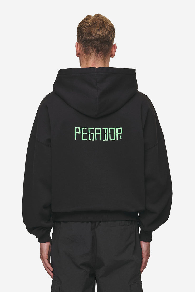 Pegador Bleek Boxy Hoodie Washed Black Letzte 3 Tage