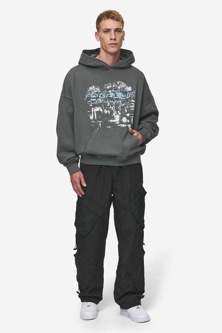 Pegador Macon Boxy Hoodie Washed Anthracite Letzter Tag