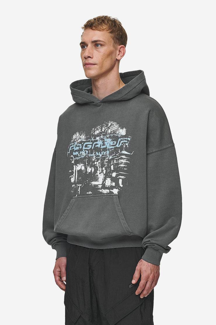 Pegador Macon Boxy Hoodie Washed Anthracite Letzter Tag