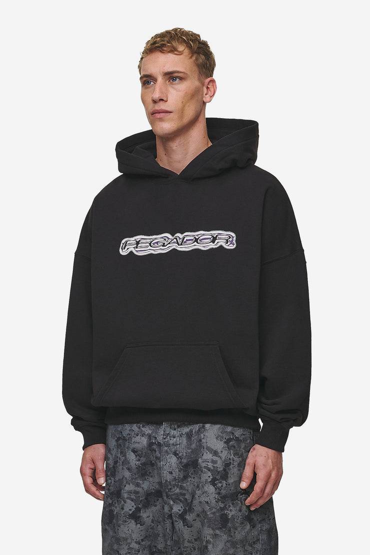 Pegador Baxter Boxy Hoodie Washed Black Bis zu 65% Rabatt