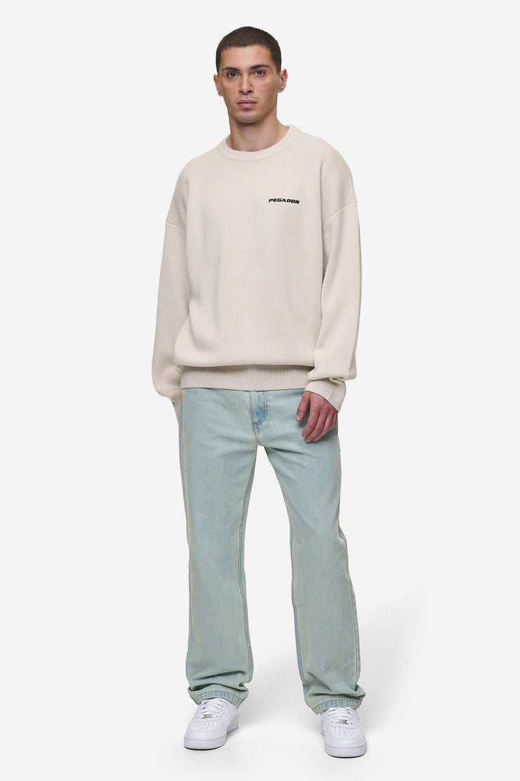 Pegador Logo Oversized Knit Sweater Light Beige Super Rabatt