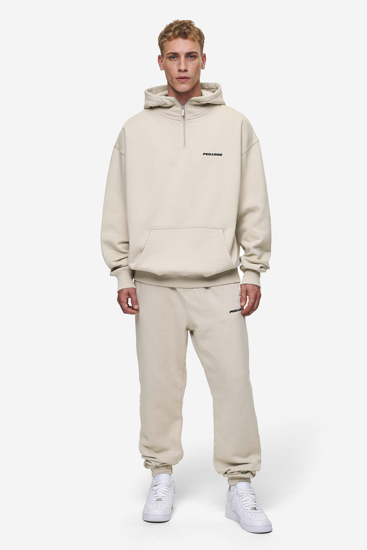 Pegador Logo Oversized Halfzip Hoodie Washed Light Beige Riesige Rabatte