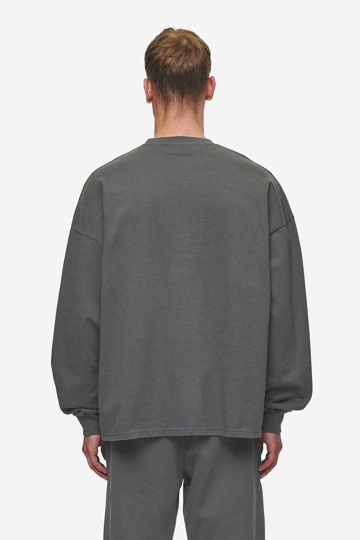 Pegador Rusk Logo Oversized Longsleeve Washed Anthracite Clearance-Verkauf