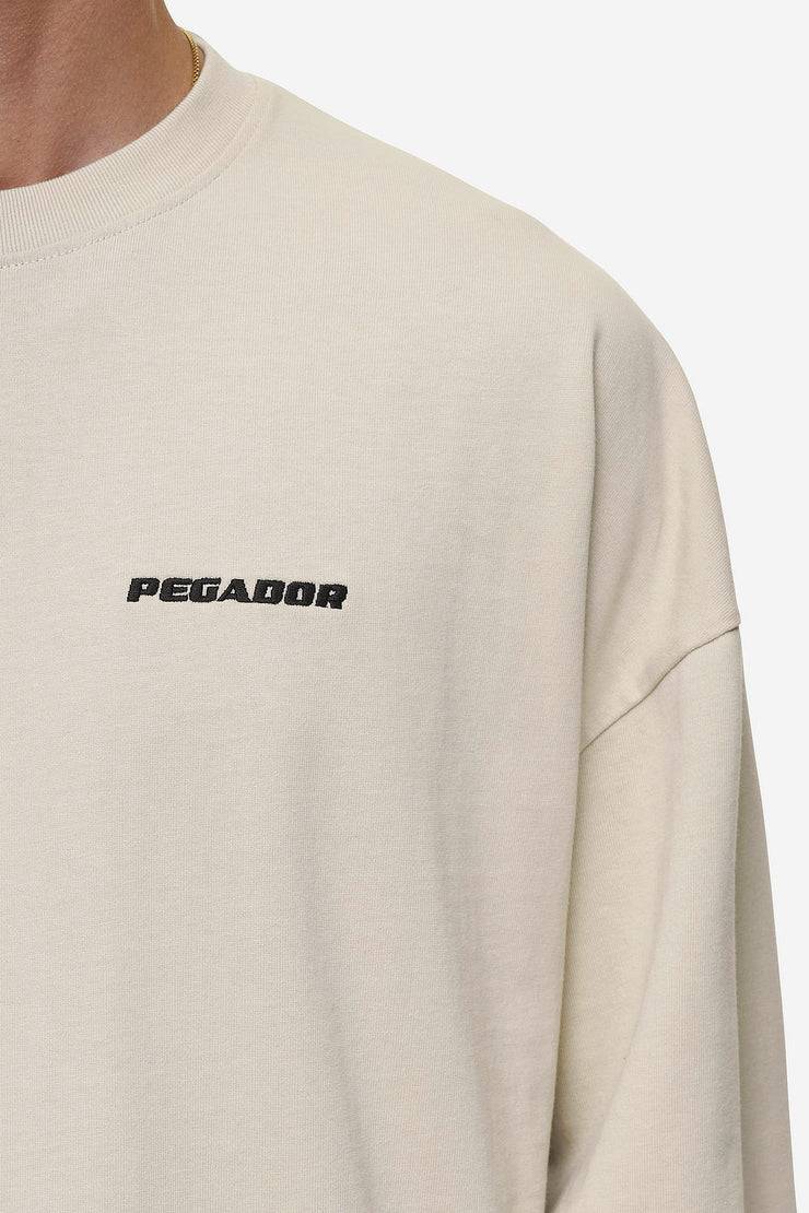 Pegador Rusk Logo Oversized Longsleeve Washed Light Beige Kostenloser Versand international