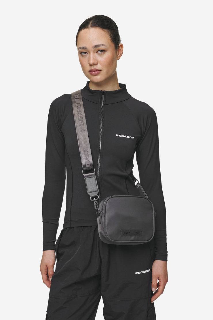 Pegador Rubber Logo Patch Nylon Shoulder Strap Bag Anthracite 50% Rabatt für begrenzte Zeit