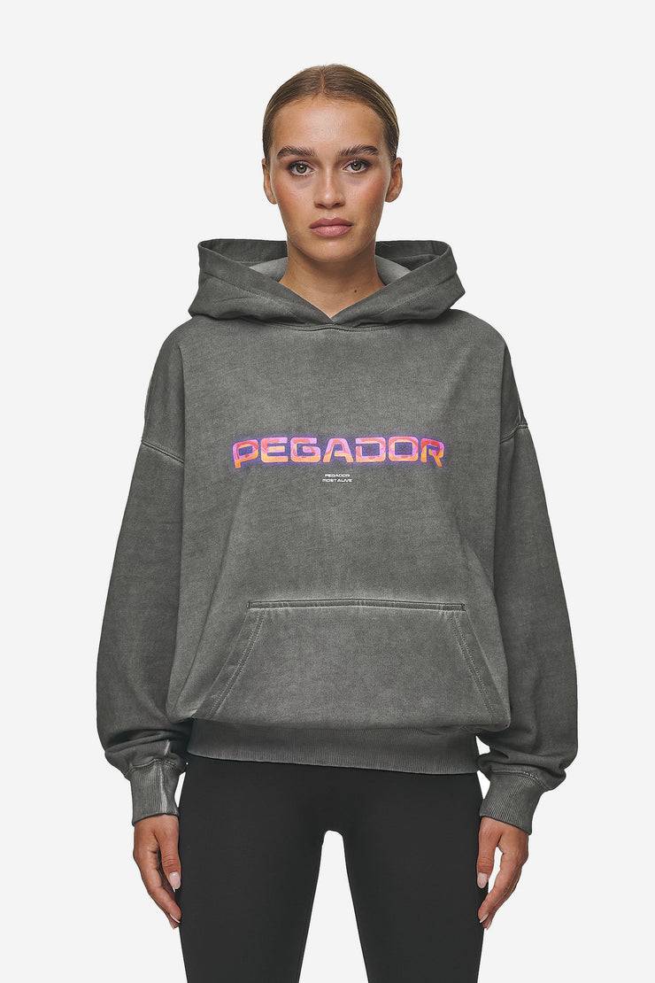 Pegador Lui Sprayed Oversized Hoodie Oil Dyed Deep Grey Meist gekauft