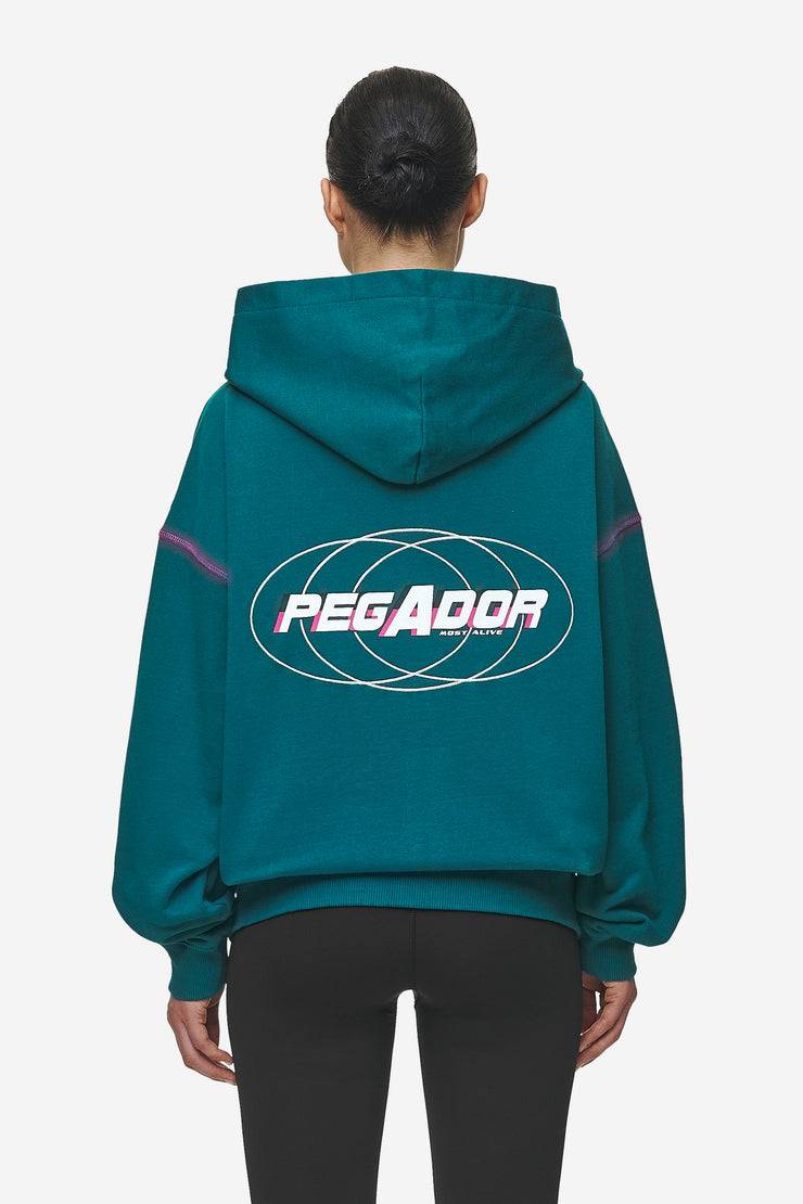 Pegador Jenna Oversized Sweat Jacket Washed Urban Turquoise Versandkostenfrei